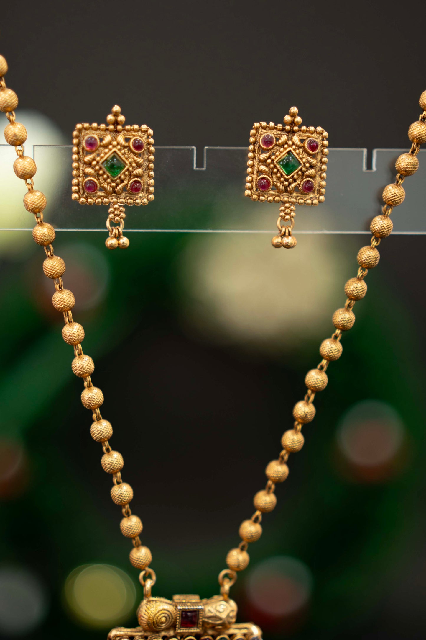 NBCA 007 Double side Pendant Chain with Earrings